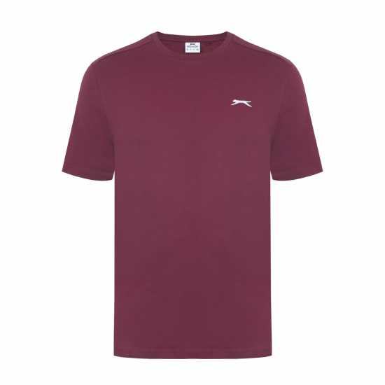 Slazenger Мъжка Риза Plain T-Shirt Mens Вино Мъжки ризи