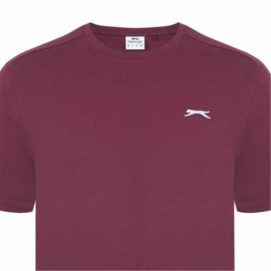 Slazenger Мъжка Риза Plain T-Shirt Mens Вино Мъжки ризи