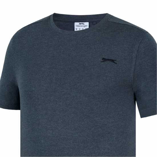 Slazenger Мъжка Риза Plain T-Shirt Mens Тъмно сиво марл Мъжко облекло за едри хора