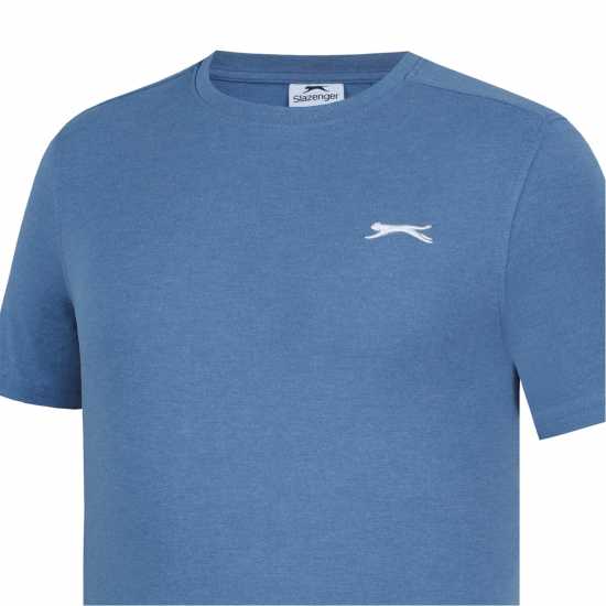 Slazenger Мъжка Риза Plain T-Shirt Mens Деним Марл Мъжко облекло за едри хора