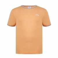 Slazenger Мъжка Тениска Tipped T Shirt Mens Sweet Mandr Мъжко облекло за едри хора