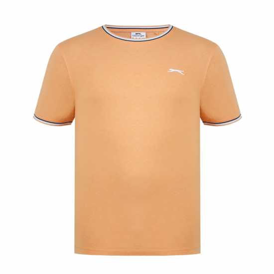 Slazenger Мъжка Тениска Tipped T Shirt Mens Sweet Mandr Мъжко облекло за едри хора