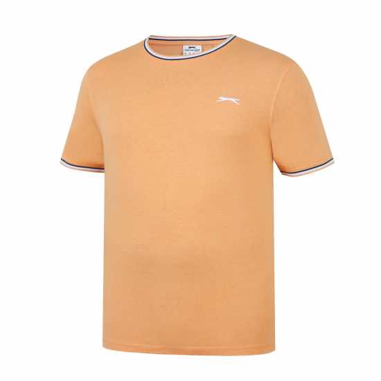 Slazenger Мъжка Тениска Tipped T Shirt Mens Sweet Mandr Мъжко облекло за едри хора