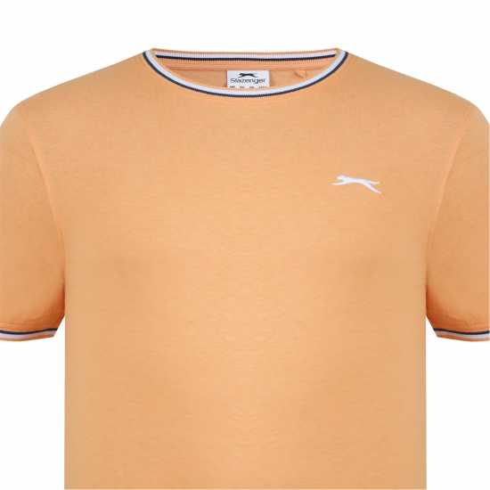 Slazenger Мъжка Тениска Tipped T Shirt Mens Sweet Mandr Мъжко облекло за едри хора