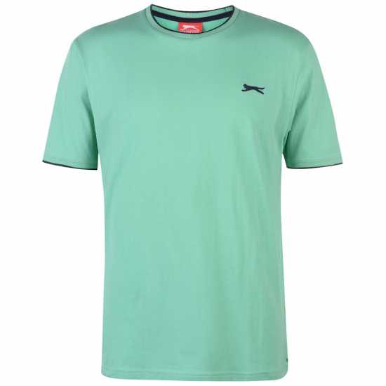 Slazenger Мъжка Тениска Tipped T Shirt Mens Лаванда Мъжко облекло за едри хора