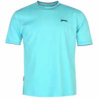 Slazenger Мъжка Тениска Tipped T Shirt Mens Череша Мъжко облекло за едри хора