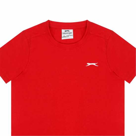 Slazenger Тениска Junior Boys Plain Tee Shirt Червено Мъжки тениски и фланелки