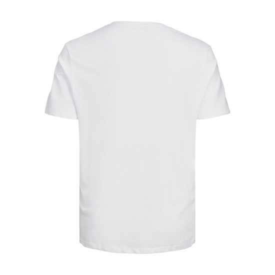 Мъжка Риза Jack And Jones Short Sleeve Logo T-Shirt Mens Plus Size Бяло 