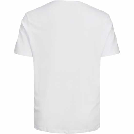 Мъжка Риза Jack And Jones Short Sleeve Logo T-Shirt Mens Plus Size Бяло 