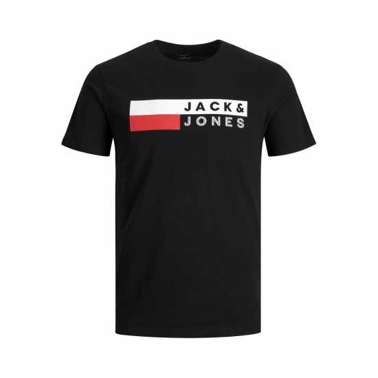 Мъжка Риза Jack And Jones Short Sleeve Logo T-Shirt Mens Plus Size Черно 