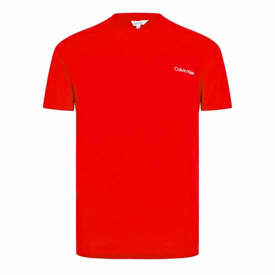 Calvin Klein Мъжка Тениска Core Logo T Shirt Mens Силно червено Мъжки ризи