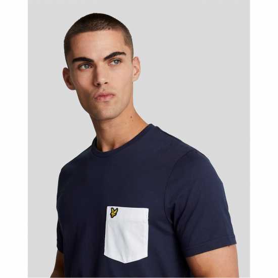 Lyle And Scott Contras Pck Tee Sn99 Тъмносин/Бял Z629 