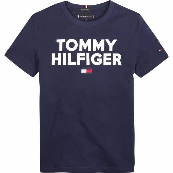 Tommy Hilfiger Тениска Junior Corp Logo T Shirt Морска синьо Kids