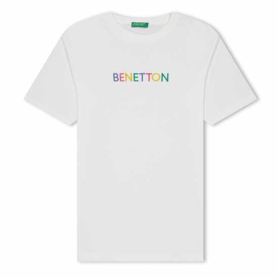 United Colors Of Benetton Colors Ss T Jn99 Бяло Детски тениски и фланелки