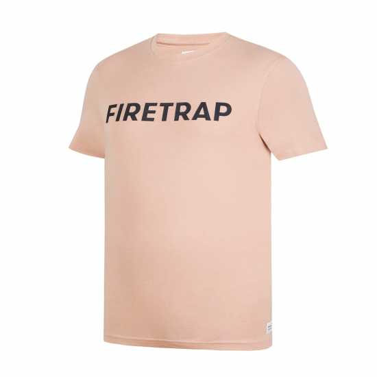 Firetrap Мъжка Тениска Large Logo T Shirt Mens Тъмно розово Мъжко облекло за едри хора