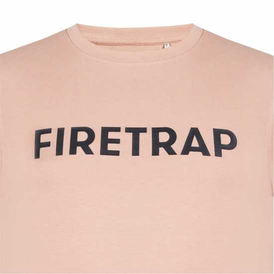 Firetrap Мъжка Тениска Large Logo T Shirt Mens Тъмно розово Мъжко облекло за едри хора