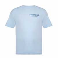 Firetrap Мъжка Тениска Large Logo T Shirt Mens Pastel Blue Мъжко облекло за едри хора