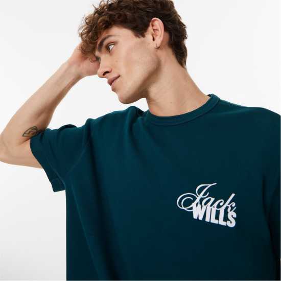 Jack Wills Vintage Ribbed T-Shirt Богата Тил Мъжко облекло за едри хора