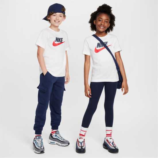 Nike Sportswear T-Shirt Junior Бяло/Черно/Червено Детски тениски и фланелки