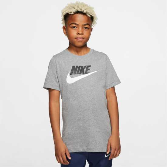 Sale Nike Sportswear T-Shirt Junior Grey/Wht/Blk Детски тениски и фланелки