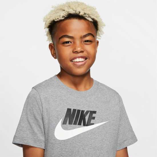 Sale Nike Sportswear T-Shirt Junior Grey/Wht/Blk Детски тениски и фланелки