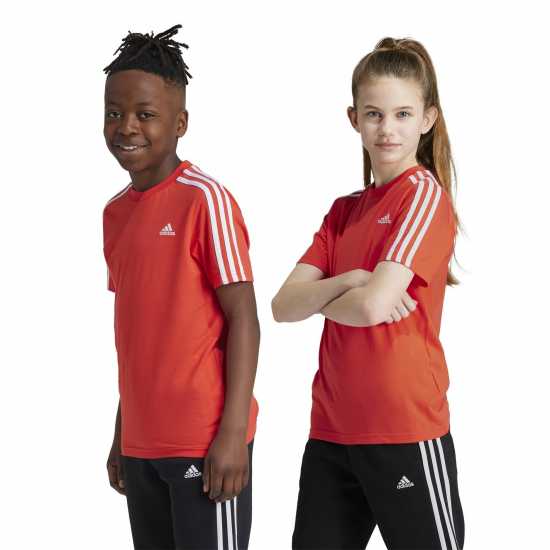 Adidas Stripe Essentials T-Shirt Junior Ярко червено 