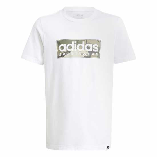 Adidas Детска Тениска Logo T Shirt Junior Черно/Бяло/Сиво Детски тениски и фланелки