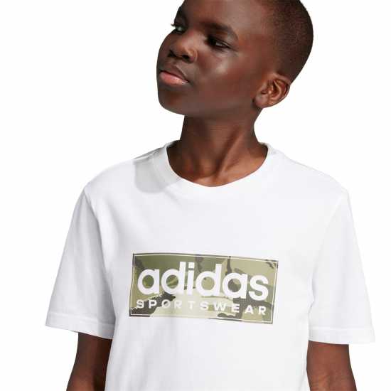 Adidas Детска Тениска Logo T Shirt Junior Черно/Бяло/Сиво Детски тениски и фланелки