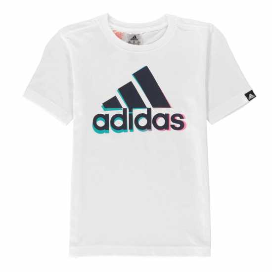 Sale Детска Тениска Adidas Logo T Shirt Junior White BOS Детски тениски и фланелки