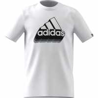 Sale Детска Тениска Adidas Logo T Shirt Junior White Retro BOS Детски тениски и фланелки