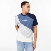 Jack Wills Wave Cut And Sew T-Shirt  Мъжко облекло за едри хора