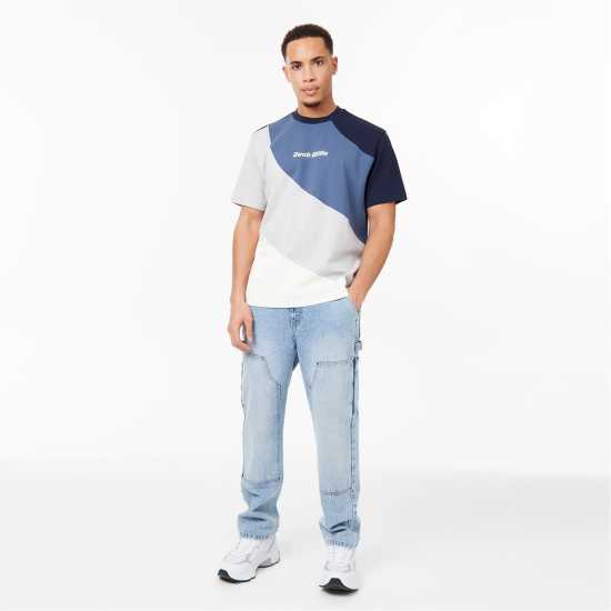 Jack Wills Wave Cut And Sew T-Shirt  Мъжко облекло за едри хора