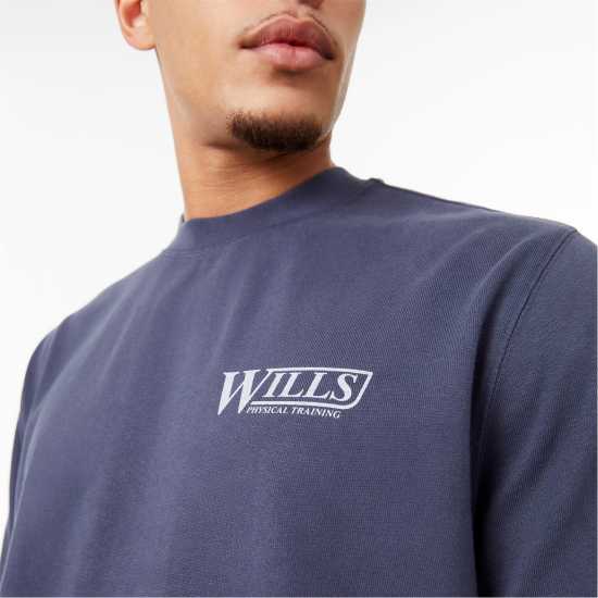 Jack Wills Graphic T-Shirt Нощно небе Мъжко облекло за едри хора