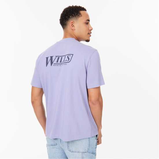 Jack Wills Graphic T-Shirt Сиренево Мъжко облекло за едри хора