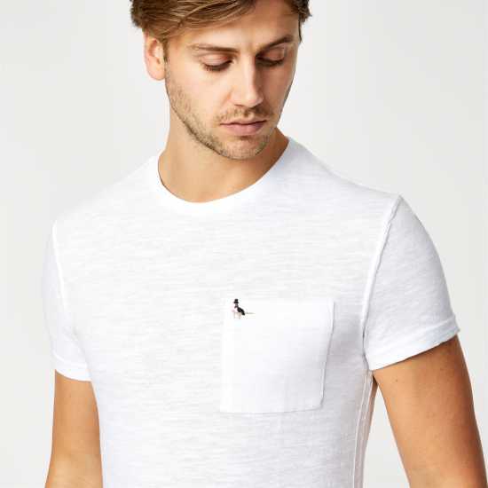 Jack Wills Ayleford Logo T-Shirt Бяло Мъжко облекло за едри хора