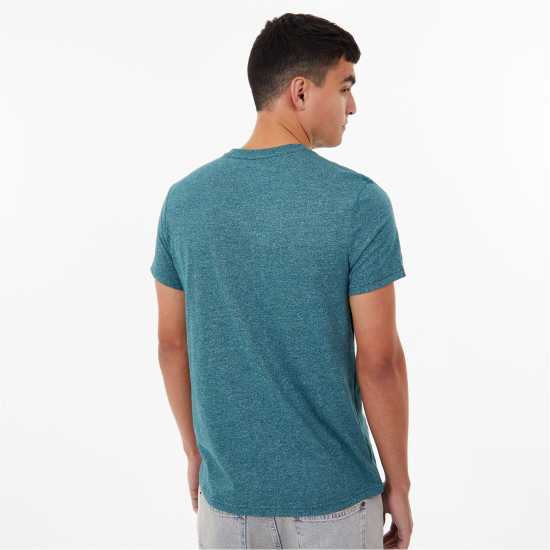 Jack Wills Ayleford Logo T-Shirt Rich Teal Мъжко облекло за едри хора