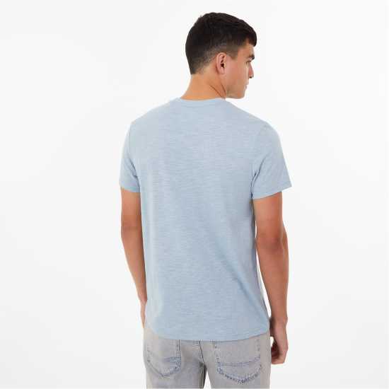 Jack Wills Ayleford Logo T-Shirt Powder Blue Мъжко облекло за едри хора