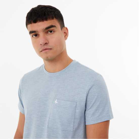 Jack Wills Ayleford Logo T-Shirt Powder Blue Мъжко облекло за едри хора