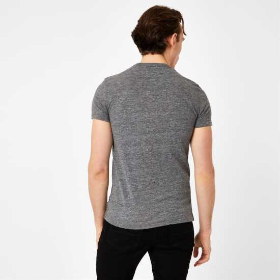 Jack Wills Ayleford Logo T-Shirt Сив марл Мъжко облекло за едри хора