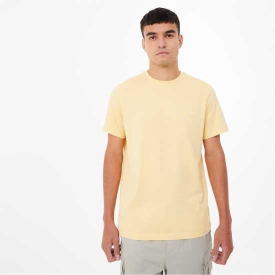 Jack Wills Sandleford T-Shirt Жълто Мъжко облекло за едри хора