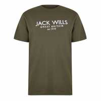 Jack Wills Carnaby Logo T-Shirt Лист 