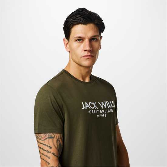 Jack Wills Carnaby Logo T-Shirt Лист 