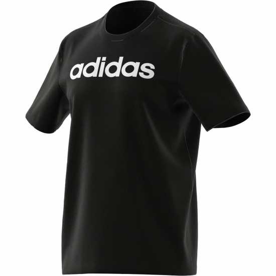 Adidas Мъжка Риза Essentials Single Jersey Linear Embroidered Logo T-Shirt Mens Черен линеен Мъжко облекло за едри хора