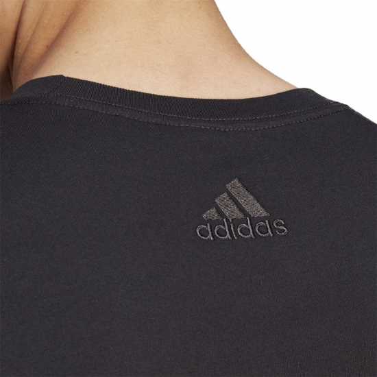 Adidas Мъжка Риза Essentials Single Jersey Linear Embroidered Logo T-Shirt Mens Черен линеен Мъжко облекло за едри хора