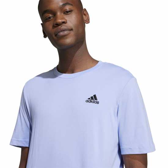 Adidas Мъжка Риза Essentials Single Jersey Linear Embroidered Logo T-Shirt Mens Синя искра 