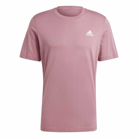 Adidas Мъжка Риза Essentials Single Jersey Linear Embroidered Logo T-Shirt Mens Бордово 