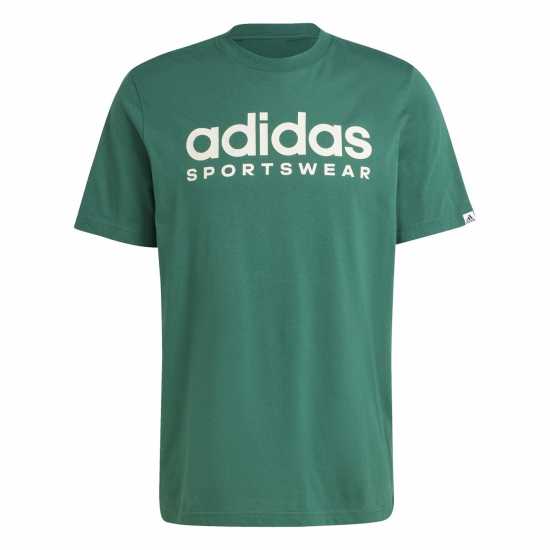 Adidas Мъжка Риза Essentials Single Jersey Linear Embroidered Logo T-Shirt Mens Кол Зелено 