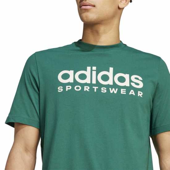 Adidas Мъжка Риза Essentials Single Jersey Linear Embroidered Logo T-Shirt Mens Кол Зелено 