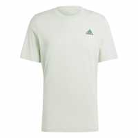 Adidas Мъжка Риза Essentials Single Jersey Linear Embroidered Logo T-Shirt Mens Линена зелена 