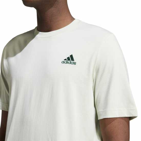 Adidas Мъжка Риза Essentials Single Jersey Linear Embroidered Logo T-Shirt Mens Линена зелена 